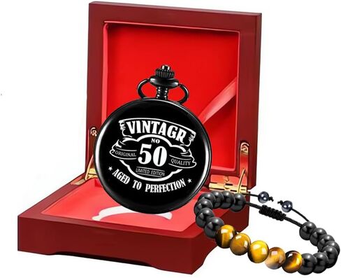 هدية مفاجأة عيد ميلاد مع صندوق خشبي رائع له، سوار للرجال مع صندوق خشبي، هدايا رائعة لرجل يبلغ من العمر 70 عامًا، أفكار هدايا عيد الميلاد السبعين in Kuwait