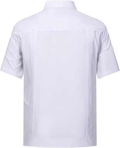 قمصان MAXJON الرجالية Guayabera قمصان كاجوال بأكمام قصيرة مع أربعة جيوب، قمصان صيفية للشاطئ in Kuwait