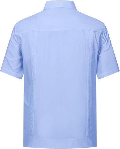 قمصان MAXJON الرجالية Guayabera قمصان كاجوال بأكمام قصيرة مع أربعة جيوب، قمصان صيفية للشاطئ in Kuwait
