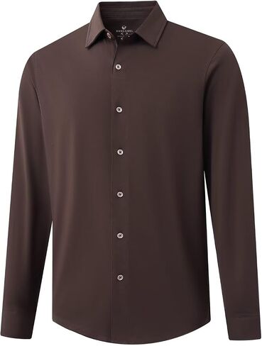 Men's Long and Short Sleeve Button Down Shirt Lightweight Plain Fitted Shirt Mercerized Cotton Blend Comfort Shirt in Saudi Arabia