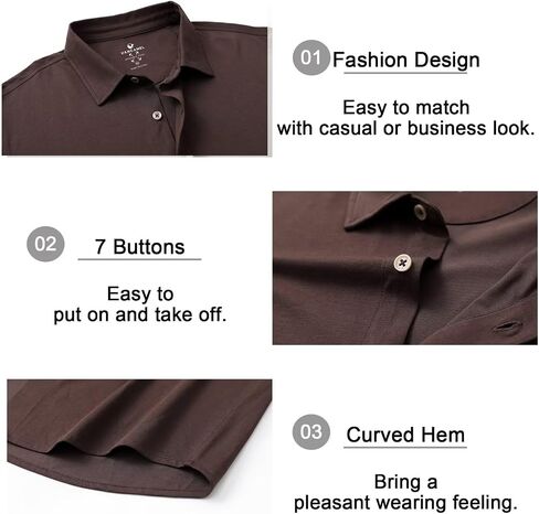 Men's Long and Short Sleeve Button Down Shirt Lightweight Plain Fitted Shirt Mercerized Cotton Blend Comfort Shirt in Saudi Arabia
