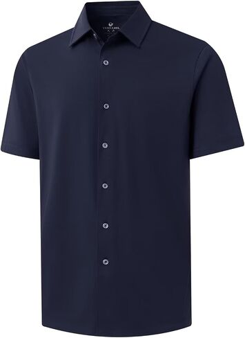 Men's Long and Short Sleeve Button Down Shirt Lightweight Plain Fitted Shirt Mercerized Cotton Blend Comfort Shirt in Saudi Arabia