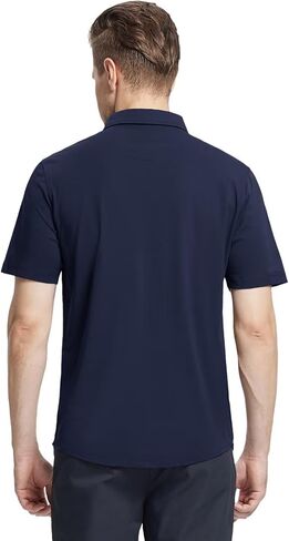 Men's Long and Short Sleeve Button Down Shirt Lightweight Plain Fitted Shirt Mercerized Cotton Blend Comfort Shirt in Saudi Arabia