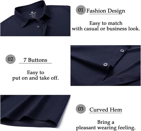 Men's Long and Short Sleeve Button Down Shirt Lightweight Plain Fitted Shirt Mercerized Cotton Blend Comfort Shirt in Saudi Arabia