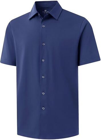 Men's Long and Short Sleeve Button Down Shirt Lightweight Plain Fitted Shirt Mercerized Cotton Blend Comfort Shirt in Saudi Arabia