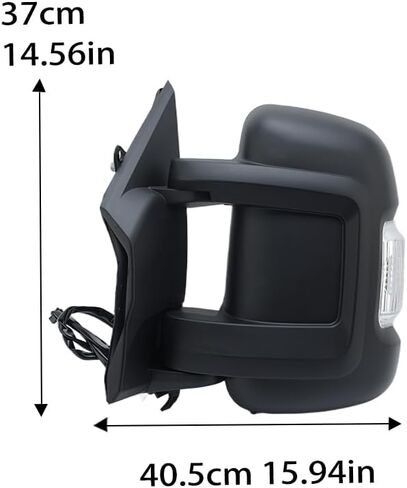 Left Driver Side Mirror Compatible with 2014-2024 Ram Promaster 1500/2500/3500,Mirrors with Heated,Power Glass,Turn Signals Light,Temperature Sensor,Replaces# 5VE99JXWAD(Short Arm)8+2Pins in Saudi Arabia