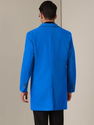 Lars Amadeus Winter Coat for Men's Notched Collar Single Breasted Long Trench Coats in Kuwait