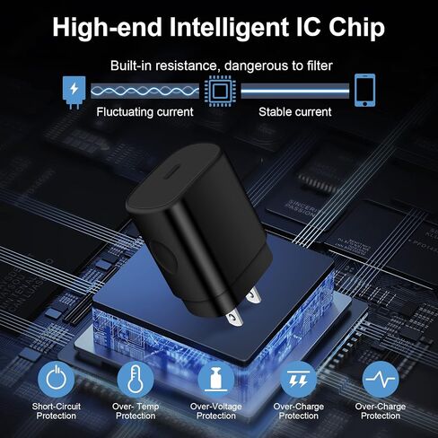 30W Super Fast USB C Wall Charger for Samsung Galaxy S24 FE Ultra A16 A15 A35 A14 A54 S23 S22 S21 Z Fold 6, Dual Port Charging Block Type C Plug Adapter 6FT USB C Cable for iPhone 16 15, Pixel 9 Pro in Saudi Arabia