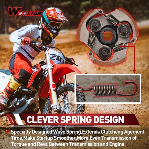 WOOSTAR Motorcycle Heavy Duty Clutch Pad with 3 Springs Replacement for 2 Stroke 47cc 49cc Mini Quad Dirt Pit Bike Pocket Bike ATV 4 Wheeler Scooter in Saudi Arabia
