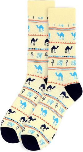 Men's Egyptian Camels Eye of Horus & Ankh Novelty Crew Dress & Trouser Socks in Saudi Arabia