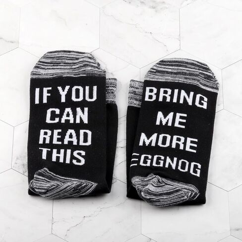 CENWA 1 Pair Eggnog Socks Eggnog Lover Socks Eggnog Gift If You Can Read This Bring Me More Eggnog Socks in Kuwait