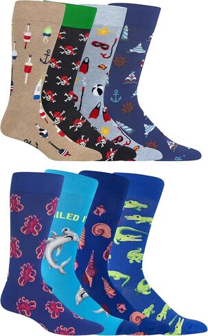 جوارب Hot Sox الرجالية المرحة - عبوات مكونة من 6 و8 أزواج - هدايا مبتكرة رائعة ومضحكة in Saudi Arabia