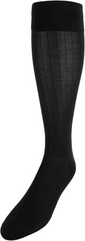 Trafalgar Men's Jasper Ribbed Over The Calf Solid Color Mercerized Cotton Socks in Kuwait