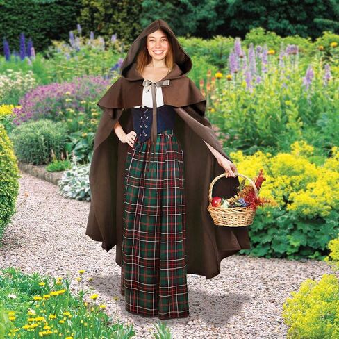 Renaissance Hooded Cape Witch Cloak with Hood Medieval Halloween Costume in Kuwait