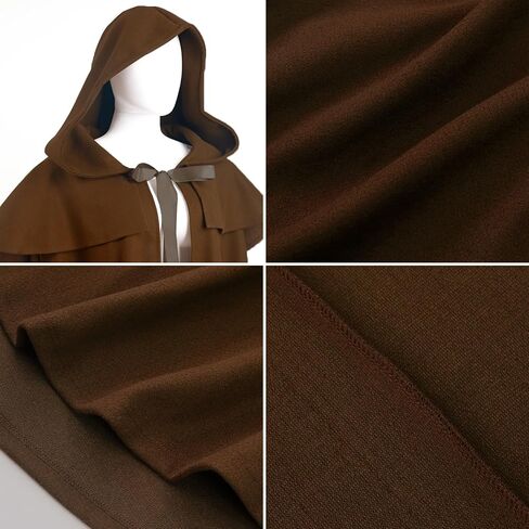 Renaissance Hooded Cape Witch Cloak with Hood Medieval Halloween Costume in Kuwait