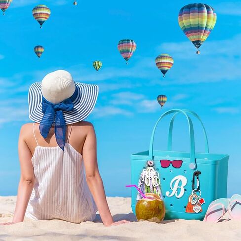 Letter Charms for Bogg Bag, Key Holder for Bogg Bag, Alphabet Lettering Accessories Letter Handbag Beach Tote Bag in Kuwait