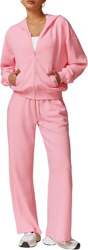 Women's 2 Piece Tracksuit Long Sleeve Sweatsuits Sets Fall 2024 Oversized Sweatshirt with Joggers Sweatpants Outfits in Saudi Arabia