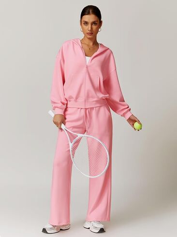 Women's 2 Piece Tracksuit Long Sleeve Sweatsuits Sets Fall 2024 Oversized Sweatshirt with Joggers Sweatpants Outfits in Saudi Arabia