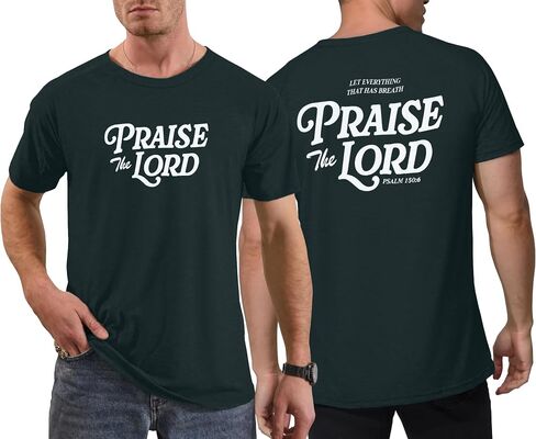 Christian Shirts for Men : Let Every Breath Praise The Lord Shirts Bible Verse Tshirt Faith Jesus Unisex Tops in Saudi Arabia