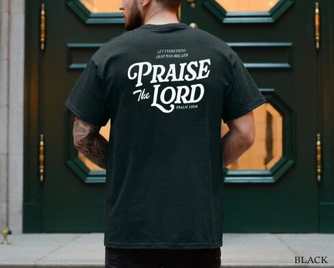 Christian Shirts for Men : Let Every Breath Praise The Lord Shirts Bible Verse Tshirt Faith Jesus Unisex Tops in Saudi Arabia