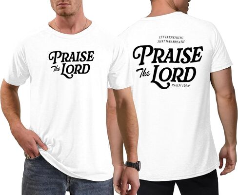 Christian Shirts for Men : Let Every Breath Praise The Lord Shirts Bible Verse Tshirt Faith Jesus Unisex Tops in Saudi Arabia