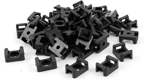 Cable Tie Mount Saddle, 100pcs Black Plastic Wire Buddle Base Holder Cable Tie Wrap Mount Saddle (4.5mm, Black) in Saudi Arabia