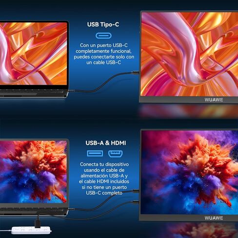 16" 1200P 120Hz Portable Monitor, 100% sRGB Portable Gaming Monitor with Built-in Stand, HDR and Freensync, External USB C Monitor for Laptop, PC, Phone, Switch, Xbox and PS5(Blue) in Saudi Arabia