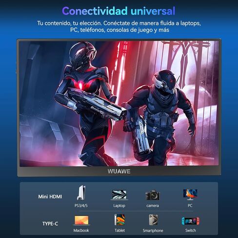 16" 1200P 120Hz Portable Monitor, 100% sRGB Portable Gaming Monitor with Built-in Stand, HDR and Freensync, External USB C Monitor for Laptop, PC, Phone, Switch, Xbox and PS5(Blue) in Saudi Arabia