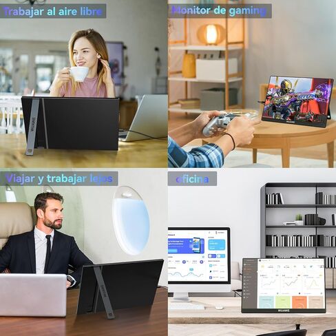 16" 1200P 120Hz Portable Monitor, 100% sRGB Portable Gaming Monitor with Built-in Stand, HDR and Freensync, External USB C Monitor for Laptop, PC, Phone, Switch, Xbox and PS5(Blue) in Saudi Arabia