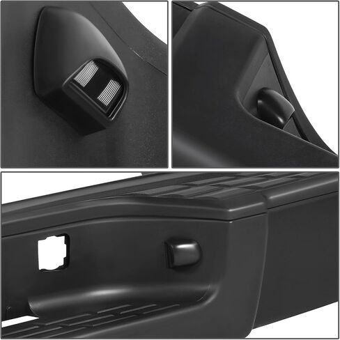 DNA MOTORING STEPBUM-10038 Rear Step Bumper w/Parking Sensor Holes Compatible with 07-13 Silverado 1500 / Sierra 1500, Chrome/Black in Saudi Arabia