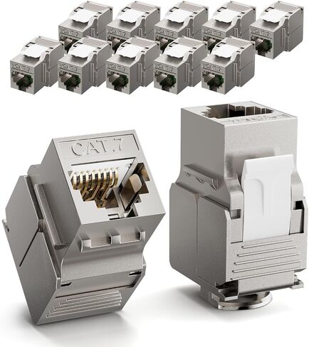 LEENUE RJ45 Keystone Jack Cat7 6-Pack, Shielded RJ45 Cat6A Ethernet Jack, Reusable Zinc Alloy Wall Jack 10 Gigabit for Patch Panel and Keystone Wall Plate in Saudi Arabia