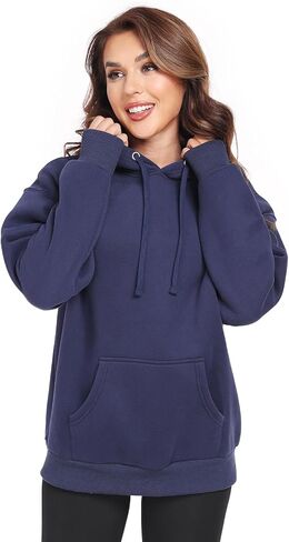 سترات نسائية كبيرة الحجم بغطاء للرأس من الصوف وأكمام طويلة ملابس شتوية غير رسمية وسترات صوفية خريفية in Kuwait