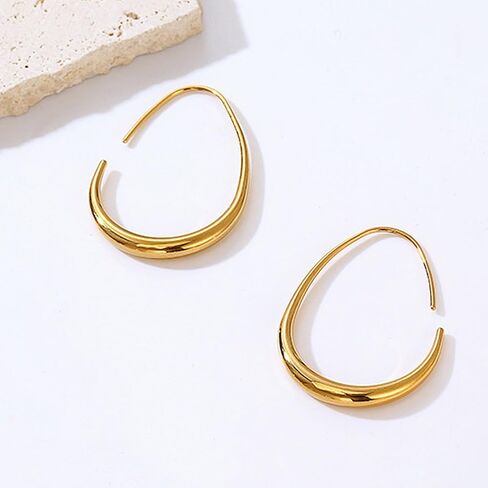 Gold Oval Hoop Earrings for Women Lover,Silver Geometry Water Drop Dangle Earrings Statement Teardrop Earrings Lightweight Jewelry Gifts in Kuwait
