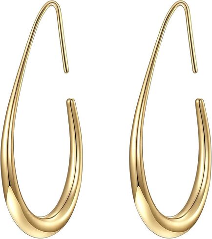 Gold Oval Hoop Earrings for Women Lover,Silver Geometry Water Drop Dangle Earrings Statement Teardrop Earrings Lightweight Jewelry Gifts in Kuwait