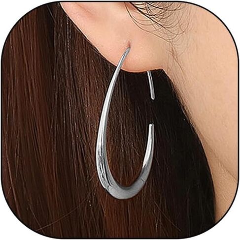 Gold Oval Hoop Earrings for Women Lover,Silver Geometry Water Drop Dangle Earrings Statement Teardrop Earrings Lightweight Jewelry Gifts in Kuwait