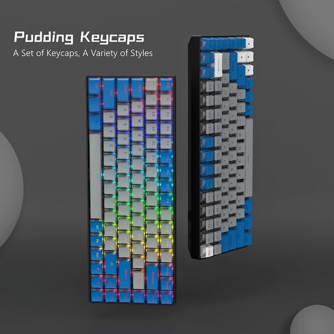 Womier Pudding Keycaps - PBT Shine Through Keycaps, 165 Keys Keycaps Set, Custom Keycaps for 61/68/84/87/82/100 Cherry Gateron MX Switches Mechanical Keyboard, Black in Saudi Arabia