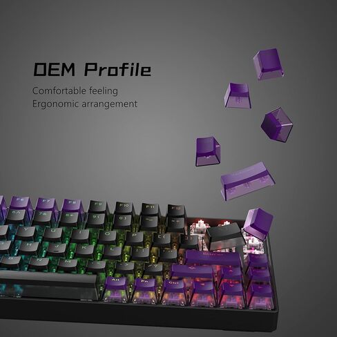 Womier Pudding Keycaps - PBT Shine Through Keycaps, 165 Keys Keycaps Set, Custom Keycaps for 61/68/84/87/82/100 Cherry Gateron MX Switches Mechanical Keyboard, Black in Saudi Arabia