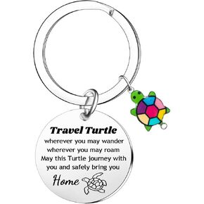 Travel Turtle Keychain Turtle Gifts Sea Turtle Gifts for Women Turtle Charms Cute Turtle Keychain Turtle Stuff Gifts for Turtle Lovers Inspirational Birthday Gifts Encouragement Gift for Friends