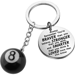 BNQL 8 Ball Keychain Billiards Gift for Billiards Lover Pool Players Gifts Lucky 8 Ball Charm Keychain Billiards Ball Keyring