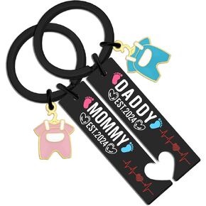 New Parents Gifts for Couples Gender Reveal Decorations Pregnancy Gifts for Expecting Mom Keychain 2025