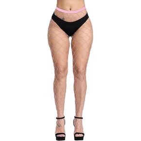 Henwarry Women's Fishnet Stockings Thigh High Wide Fishnet Tights