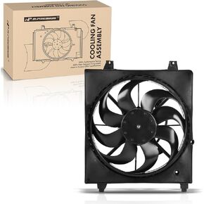 A-Premium Left Engine Radiator Cooling Fan Assembly Compatible with Select Hyundai Models - Santa Fe 2007 2008 2009, 2.7L 3.3L - Replace# 253862B400, 252313F000