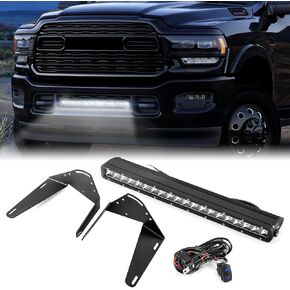 WeiSen 22" Straight LED Light Bar & Mounting Brackets, Front Hidden Bumper Light Bar Mount Wiring Kit Compatible with Dodge Ram 2500 2019-2023, Fit Ram 3500 2019-2023