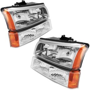 KAX Car Headlight Assemblies,Automotive Headlight Assembly 15199557 Waterproof Fit for Silverado 1500 2003-2006 Assembly 15199556