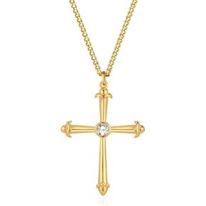 Bemoly Cross Necklaces for Women 14K Gold Plated Dainty Cross Pendant Faith Necklace Inlayed Cubic Zirconia Cross Pendant Necklaces Trendy Jewelry for Women