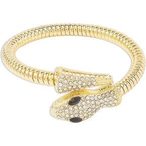 BSLVWG Snake Necklace for Women Rhinestone Punk Wrap Collar Choker Adjustable Snake Shape Collar Necklace Flexible Multi-Purpose Necklace Snake Accessories for Women