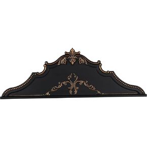 Deco 79 Wooden Scroll Home Wall Decor Beaded Wall Sculpture with Bronze Accents, Wall Art 47" x 1" x 16", Black