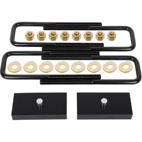 ECCPP 1" Rear Leveling Kit 1994-2002 for Dodge for Ram 2500 for Ram 3500 4WD - High-Strength Steel Lift Blocks + Forged Steel Flat-Top U-Bolts Suspension Lift Kit 9/16th Pin