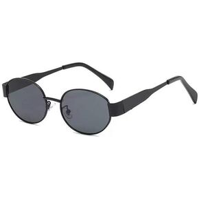 OZPYKAE Retro Metal Oval Sunglasses for Women Men,Trendy Sun Glasses UV Protection Vintage Cat Eye Sunglasses