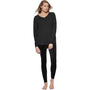 Felina Ladies’ Velour Lounge Set (Black Heather, Medium)